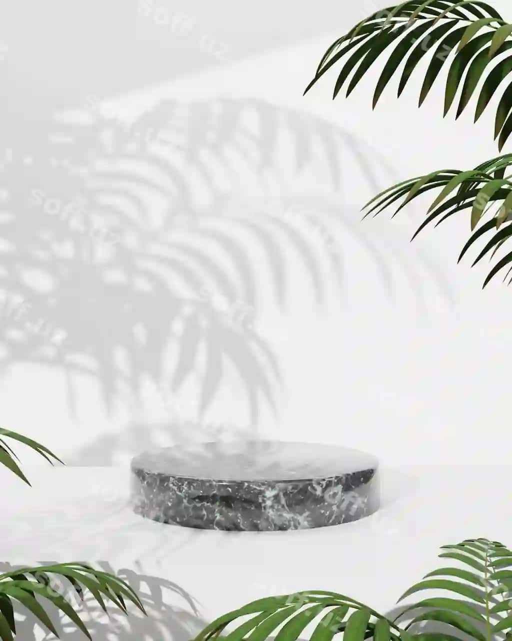 3-oʻlchovli oq podium marble zavodli | 3d podium white with marble plant