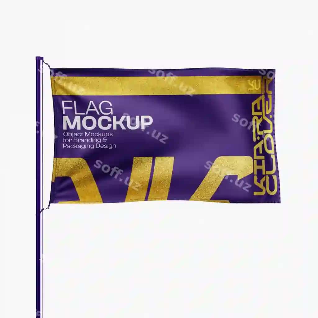 Bayroq mockup psd tahrir qiluvchi | Flag mockup psd editable