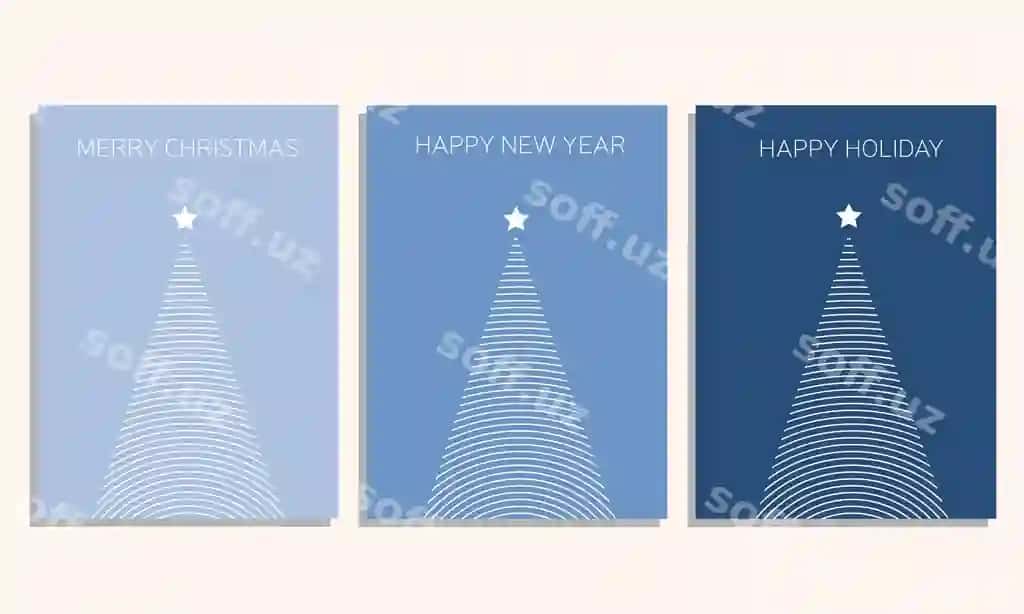 Vektor illustratsiyasi baxtiyor yangi yil va baxtiyor Qrismas posterlar to'plami | Vector illustration happy new year marry christmas posters set posters 2