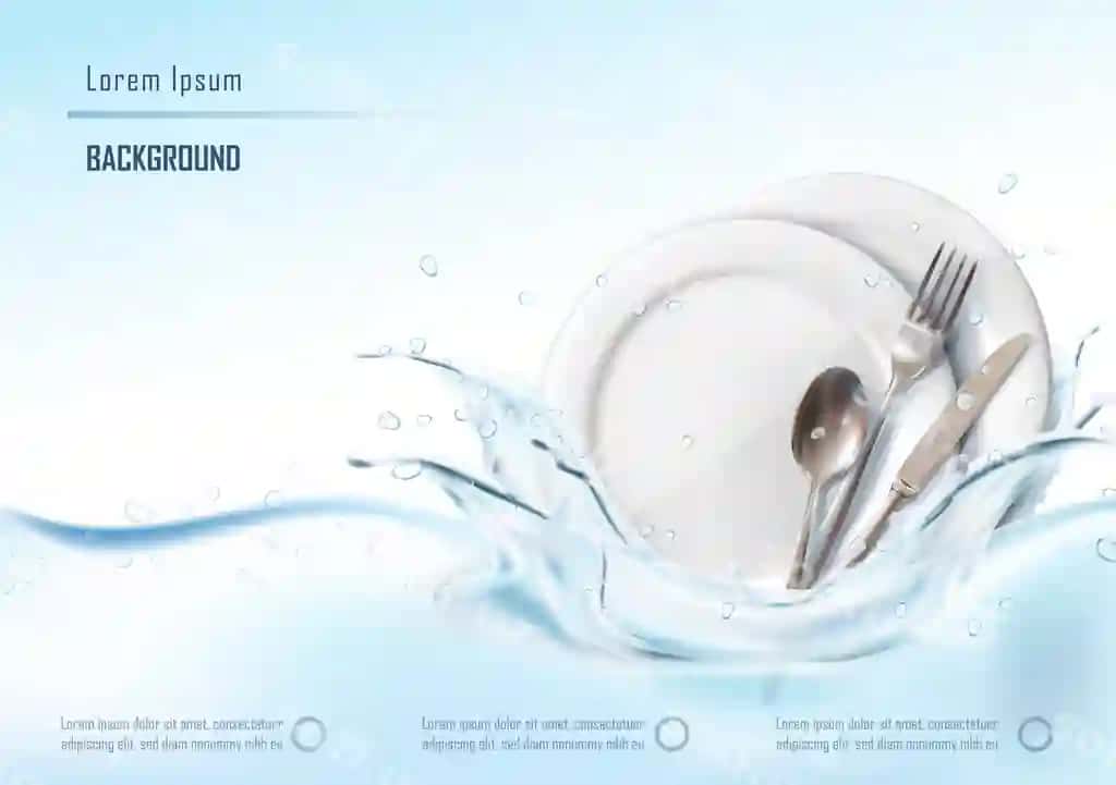 Realistik vektor illustratsiya chilstingni yuvish banner toza oq | Realistic vector illustration washing dishes banner clean white 2