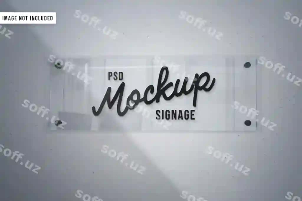 Shaffof akrilik tabela modeli | Transparent acrylic sign mockup
