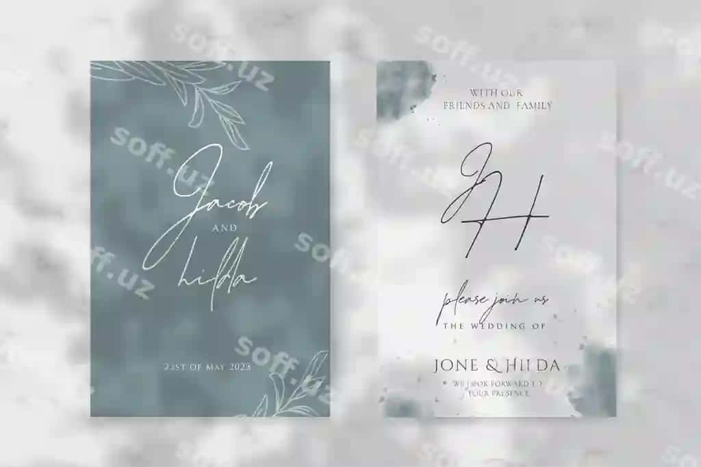 Sana saqlash tur taklifi nafis qorong'iq yashil shablon bilan | Save date wedding invitation with elegant green dark template
