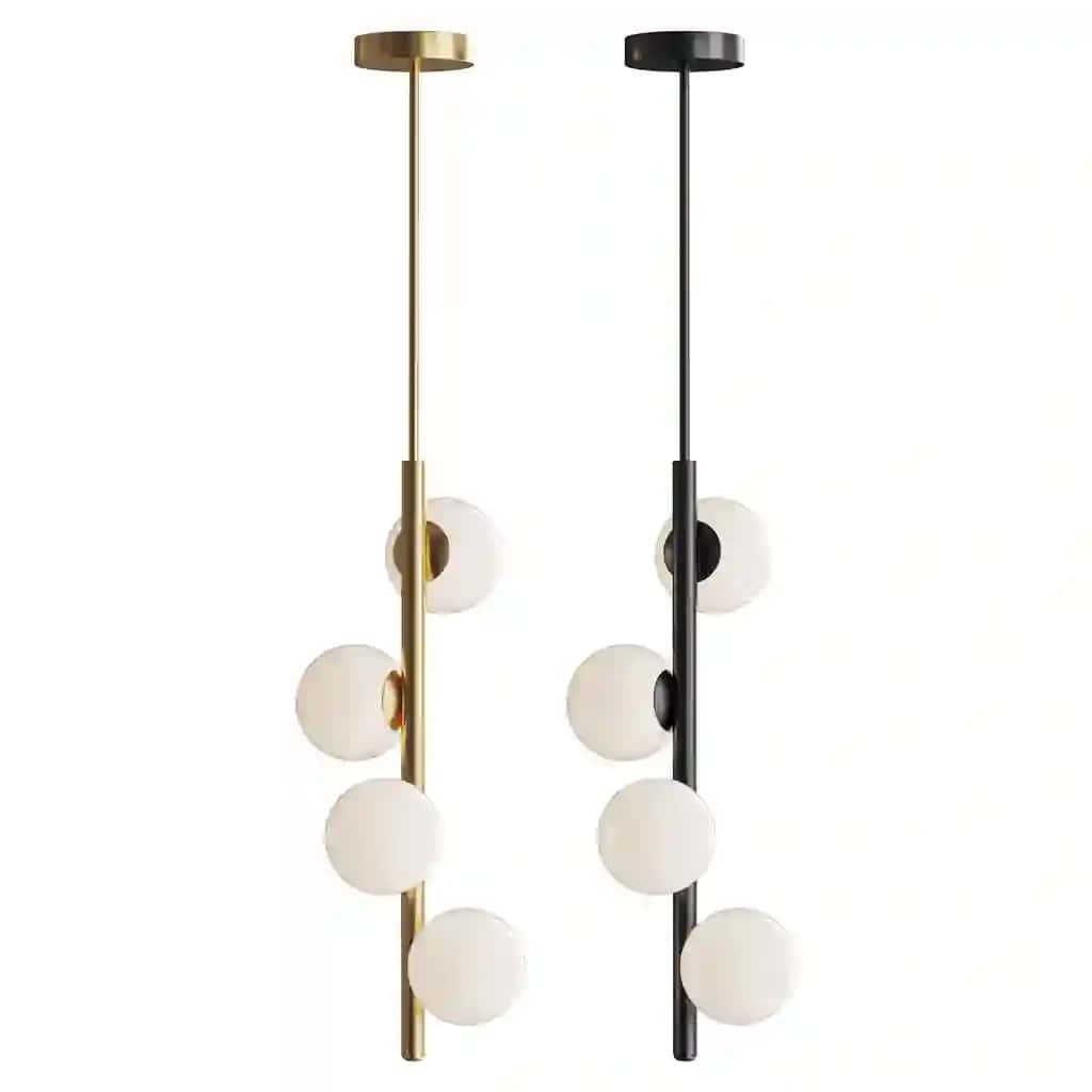 Modern brass vertical chandelier