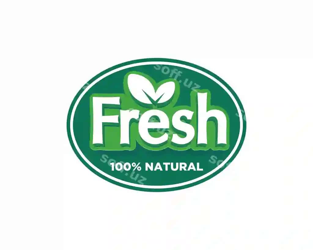 100% taze tabiiy etiketka stiker beyj vektor | 100percent fresh natural label sticker badge vector