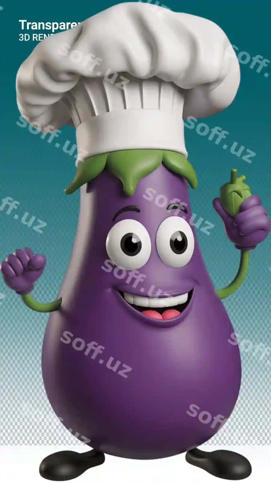 Binafsha bafo oq papkali | Purple eggplant with white hat it