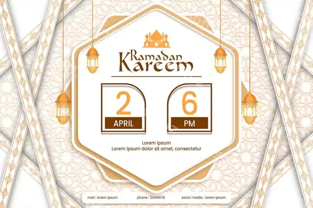 Haqiqiy Ramazon Karim salom baneri | Realistic ramadan kareem gretting banner 2