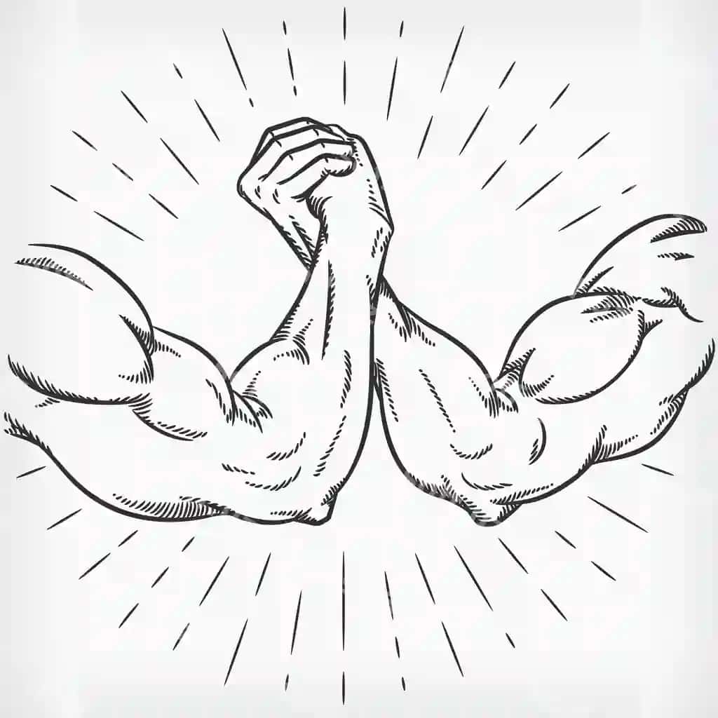 Kuchli qo'l urish jangi chizmasi | Sketch strong arm wrestling fighting doodle 2