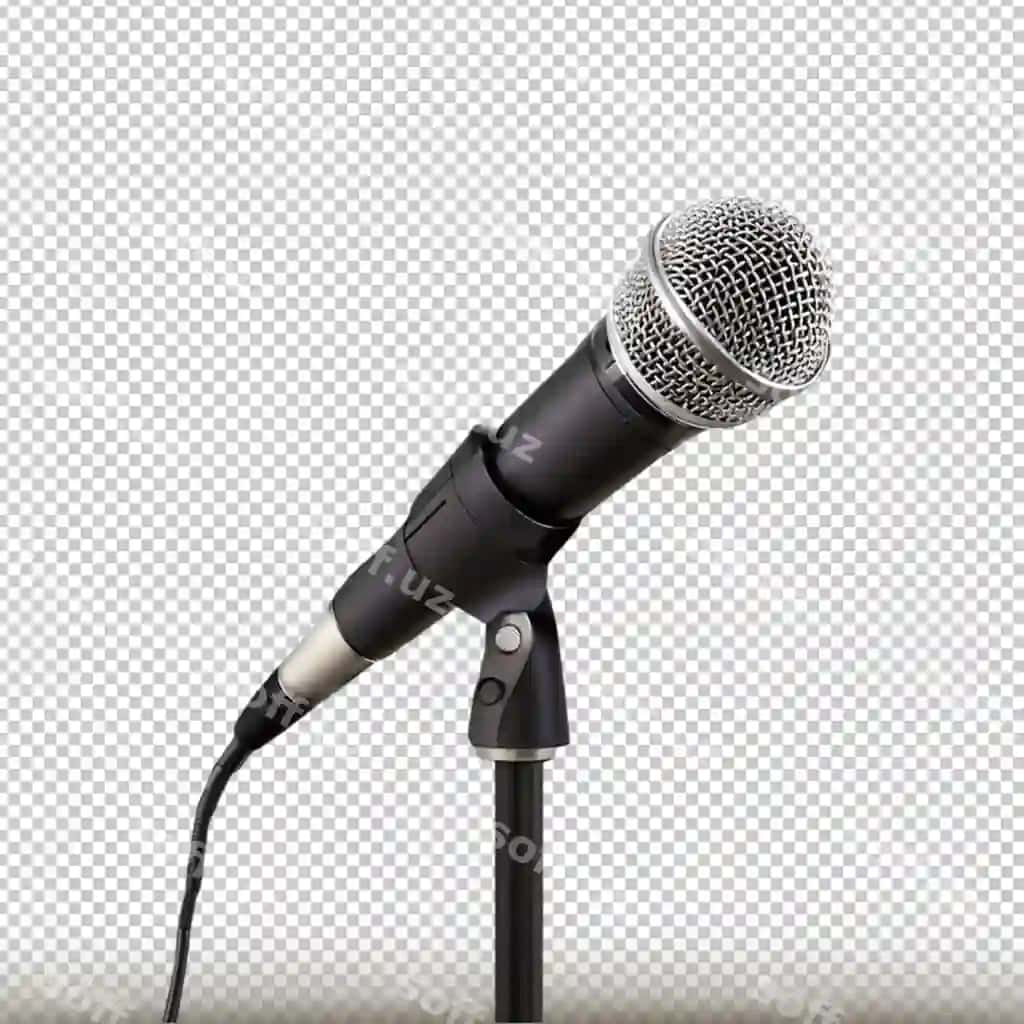 Mikrofon namunasi ajratilgan shaffof fonda | Microphone mockup isolated transparent background