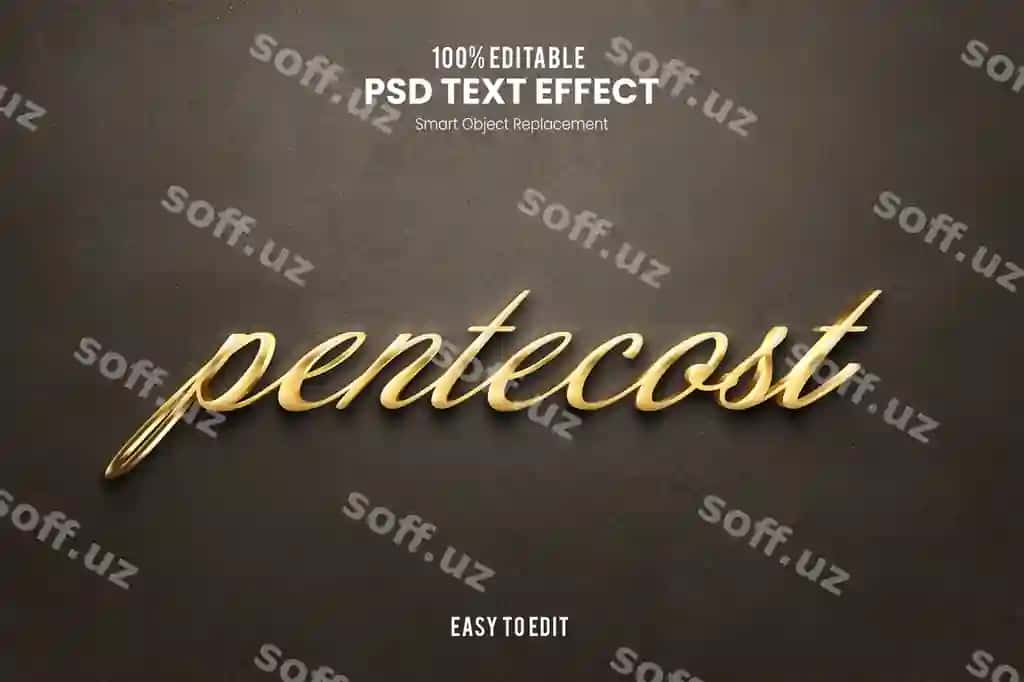 Pentekost shirin effekti | Pentecost gold text effect 2