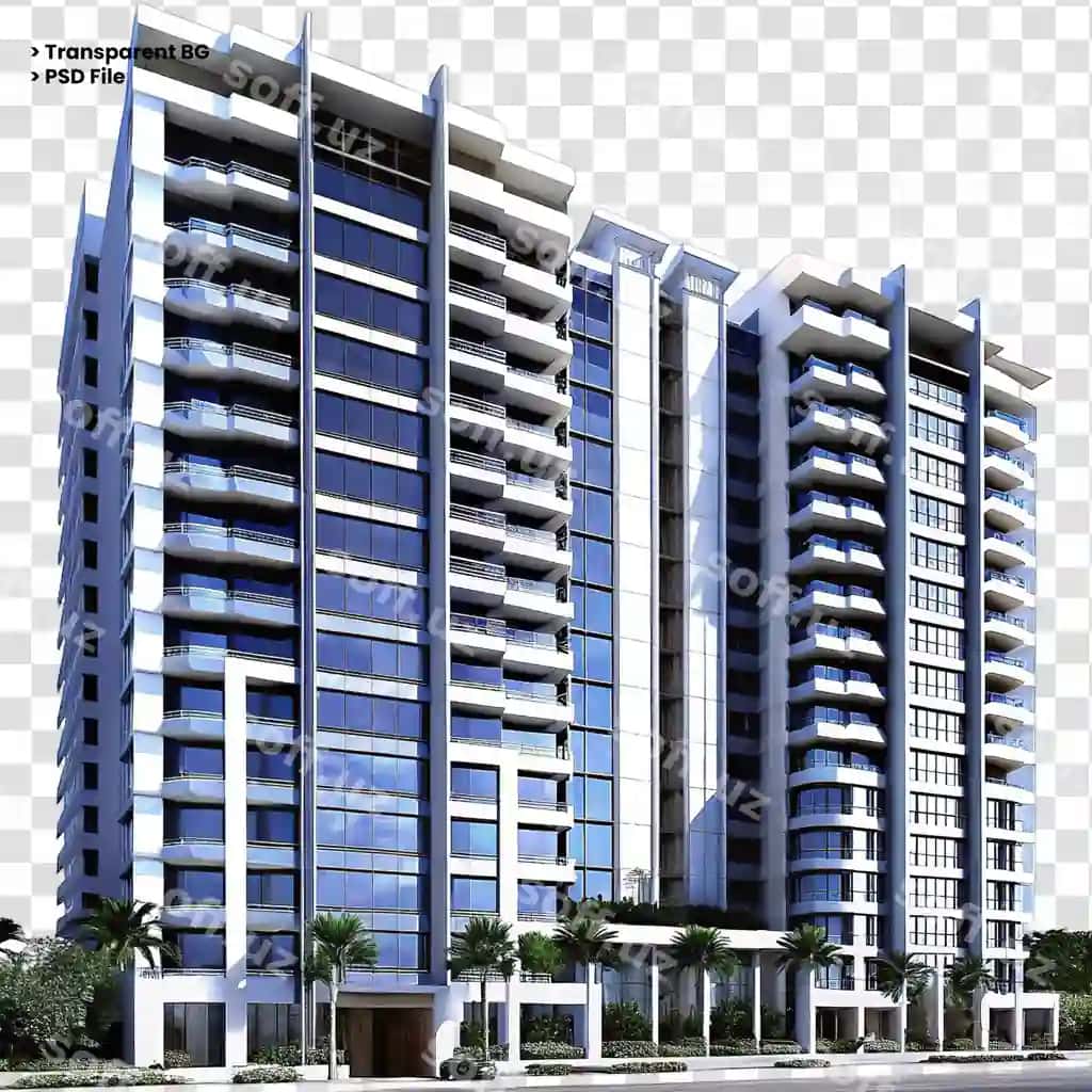 Hashm bino ploskadi ajralgan shaffof orqa fon | Luxury building plaza isolated transparent background