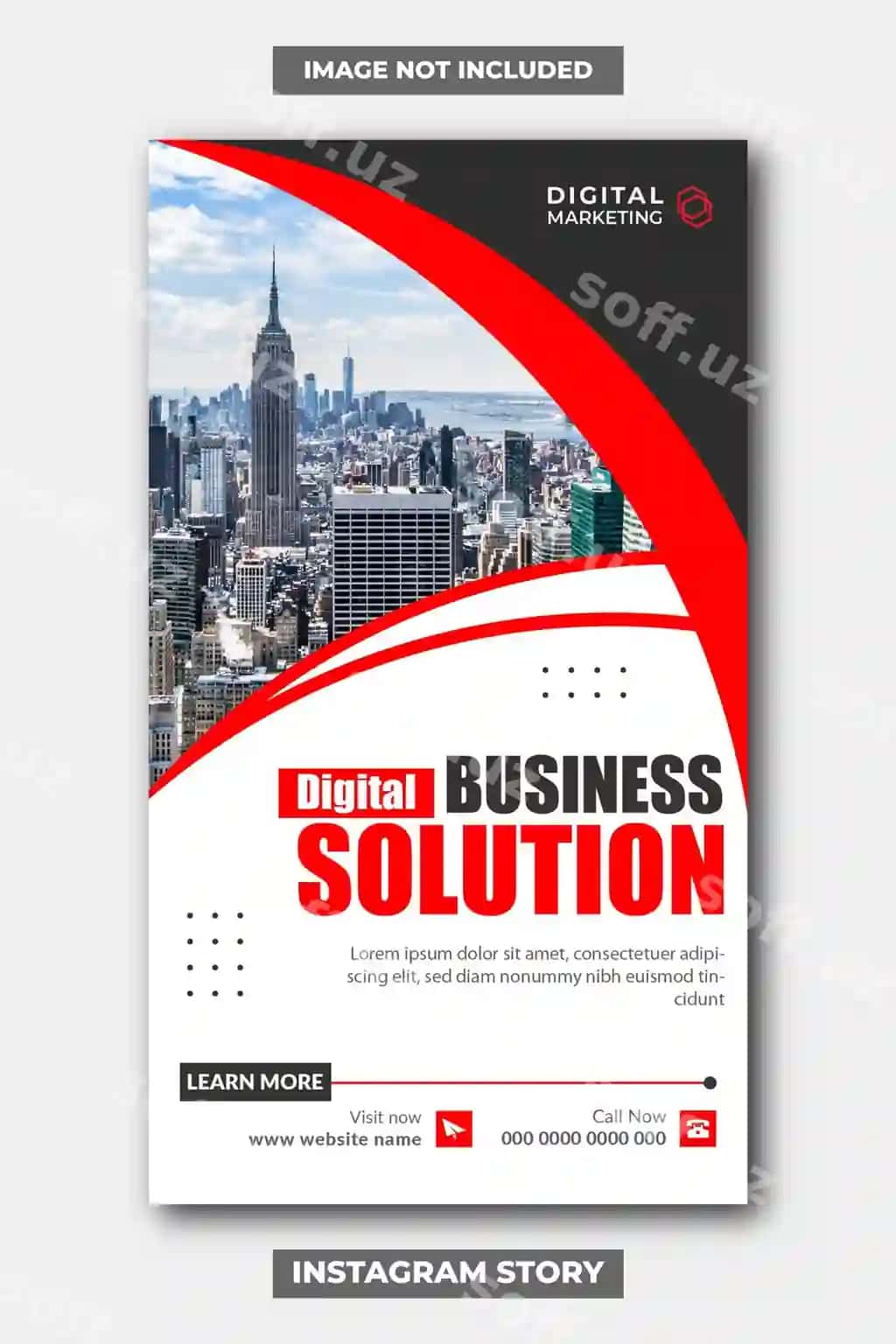 Raqamli marketing mutaxassis korporativ media Instagram hikoya shabloni | Digital marketing expert corporate media instagram story template