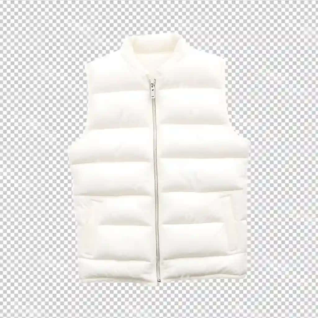 Oq paxma aralash qurdiq to'plangan jilet | White cotton blend down filled vest 2