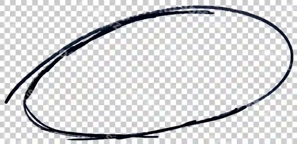 Doira chizma qora marker bilan chizilgan shaffof orqa fonda | Round doodle drawn with black marker transparent background