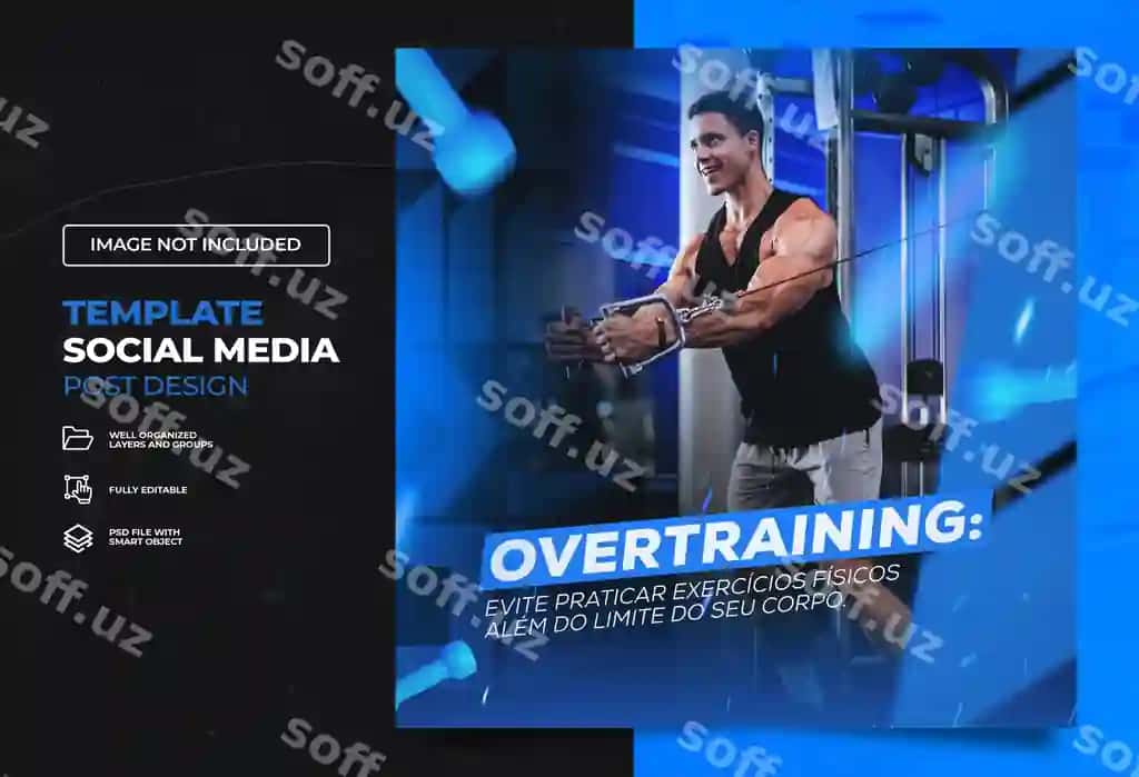 Jim fitness ijtimoiy media banner axboroti shabloni PSD Braziliya portugali | Gym fitness social media banner feed template psd brazilian portuguese
