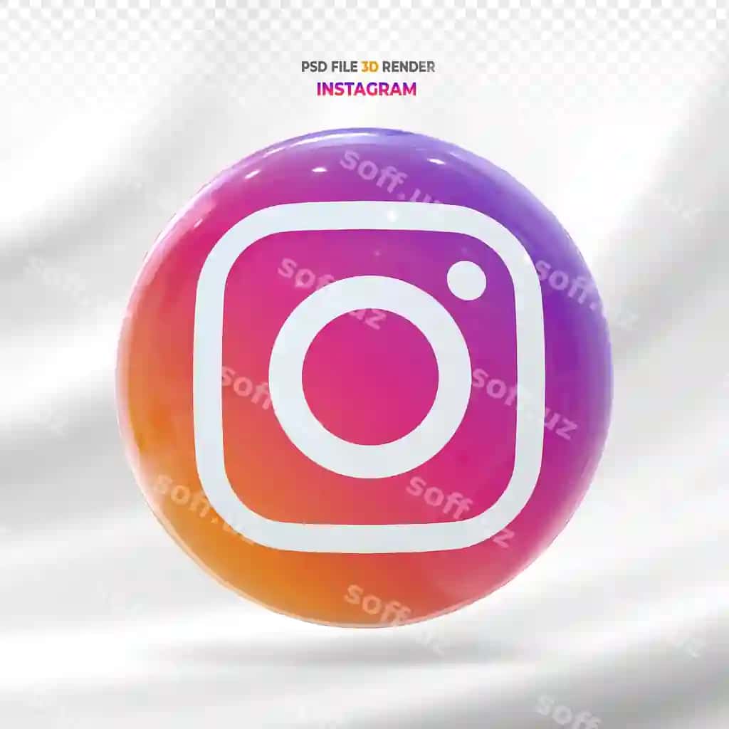 Instagram sharqishlar ijtimoiy tarmoqlar ikonasi 3D | Instagram balloons social media icon 3d