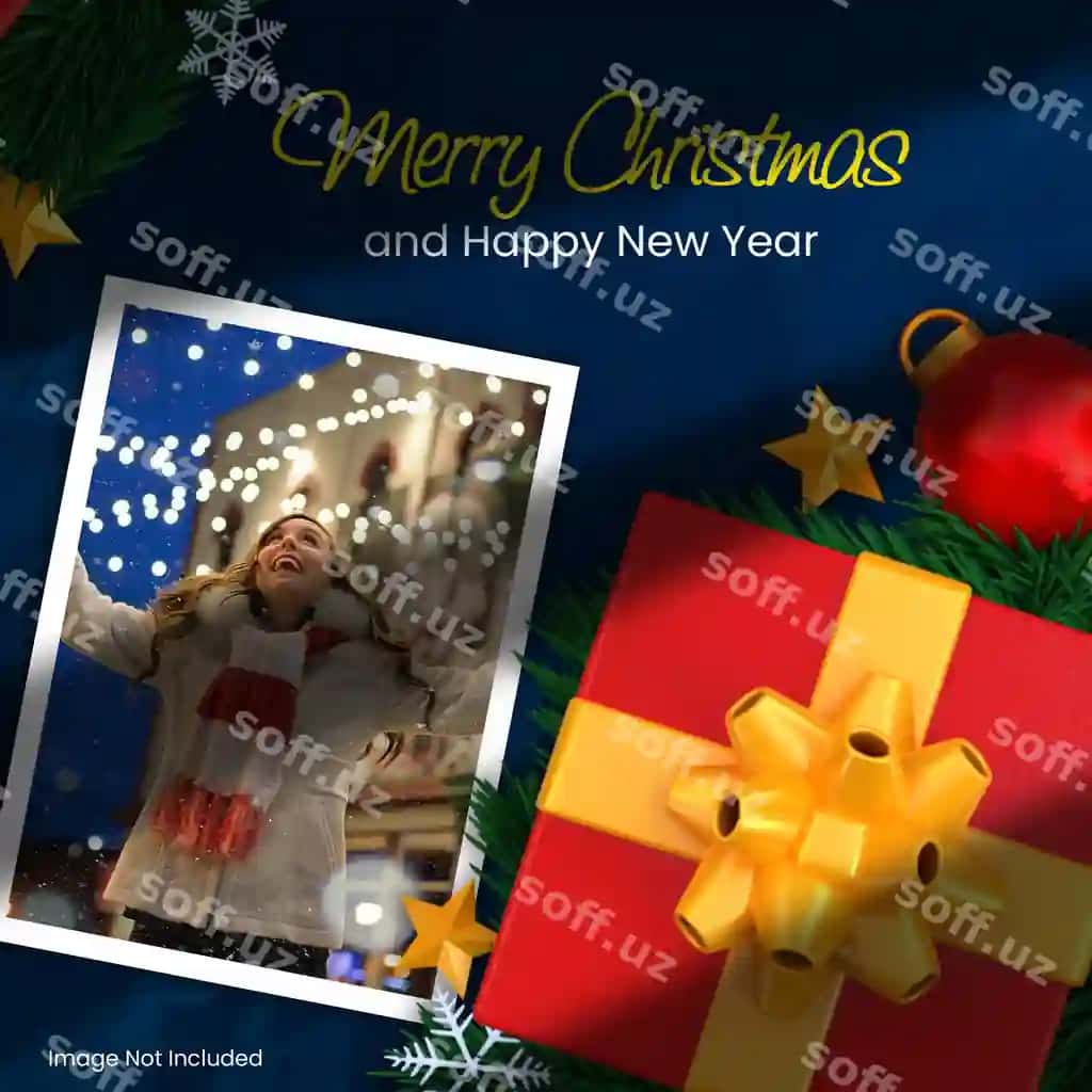Baxmalik bayram, Yangi yil bilan 3D orqa fonda banner shabloni | Merry christmas happy new year banner template with 3d background 2