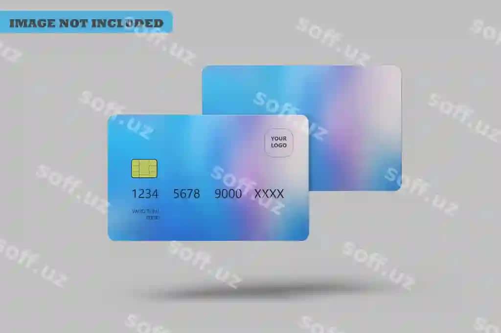 Ikki debit karta namunasi old va orqa tomonlari | Double debit card mock up front back 2
