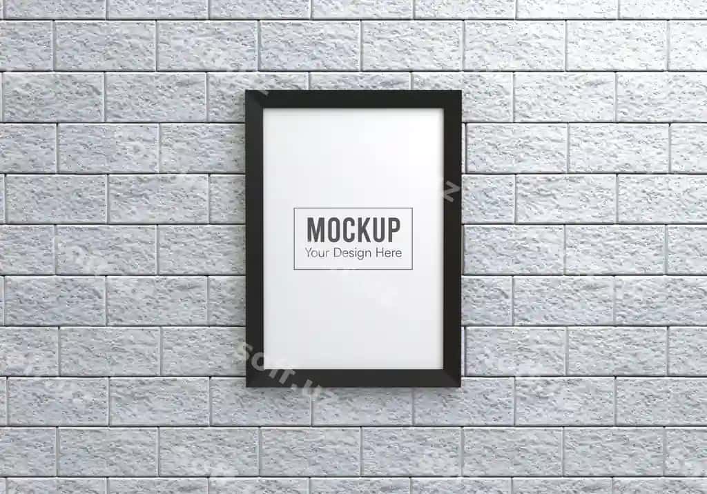 Qora ramka namuna old tomondan ko'rinish | Black frame mockup front view