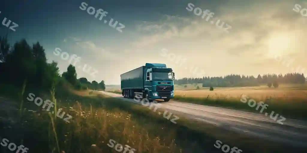 Yuk yo'li bulutli osmon orqa fonda | Truck road with cloudy sky background