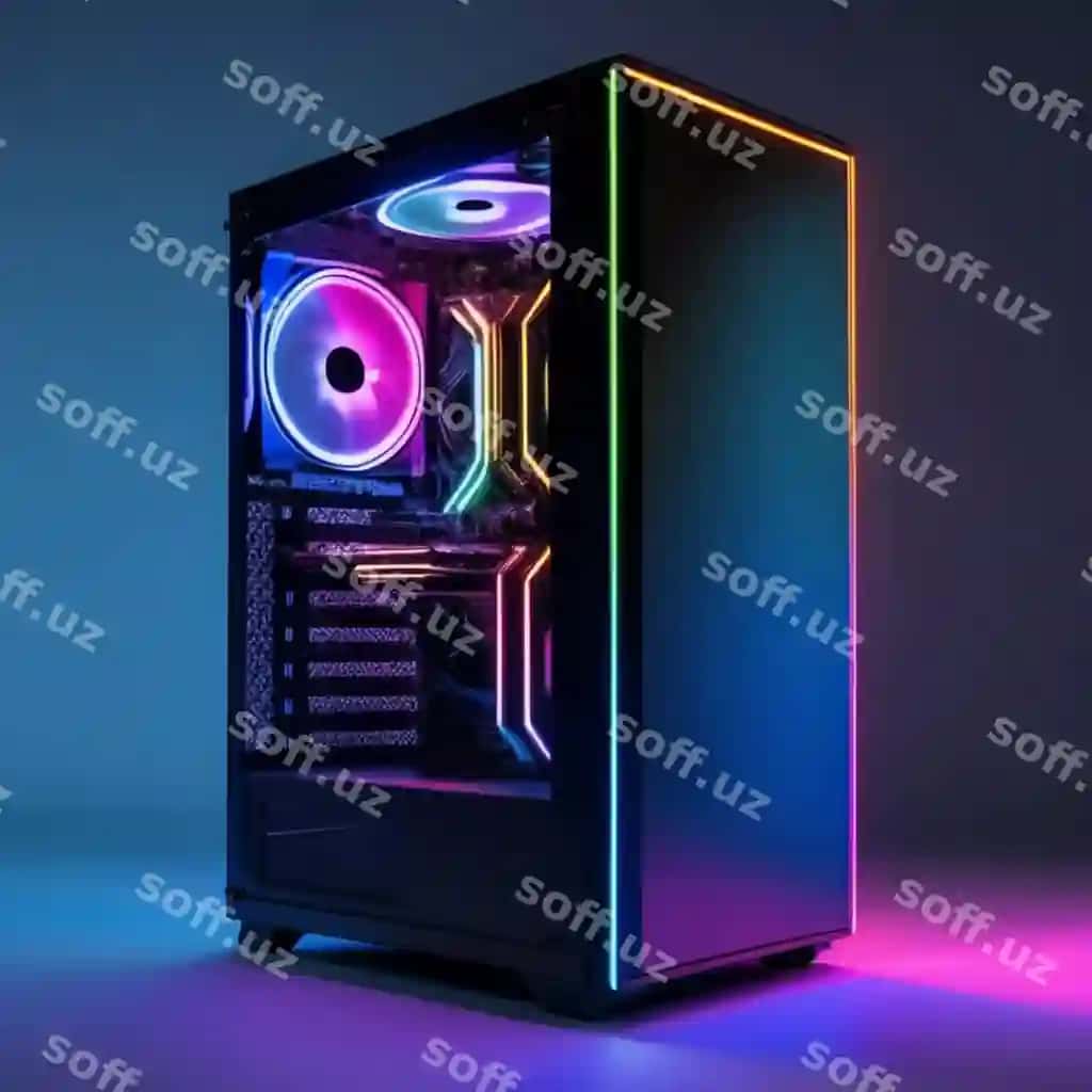 Haqiqiy kompyuter qutisi vektor illustratsiya dizayni | Realistic computer case vector illustration design