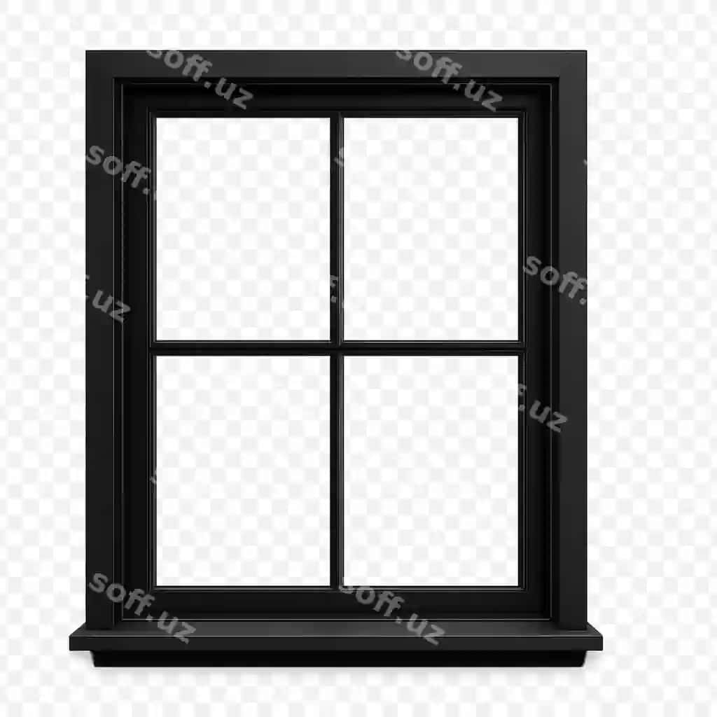 Qora oyna shabloni bilan | Black window with grid