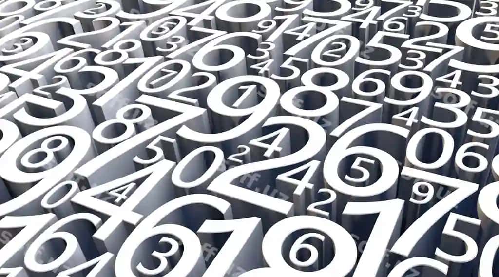 3d render ko'plab turli xil sonlar numerologiyasi | 3d rendering many different numbers numerology