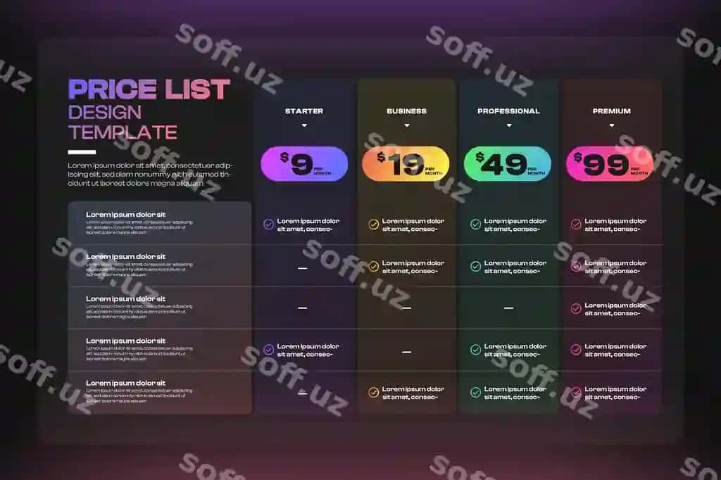 Narxlar ro'yxati shabloni 02 | Price list template 02 2