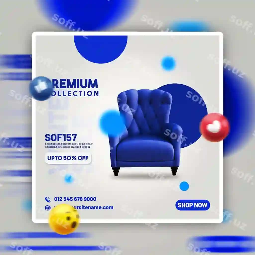 Ijtimoiy tarmoqlar reklama bannerlari uchun PSD shablonlari dizayni | Social media promotional ads banner psd templates design