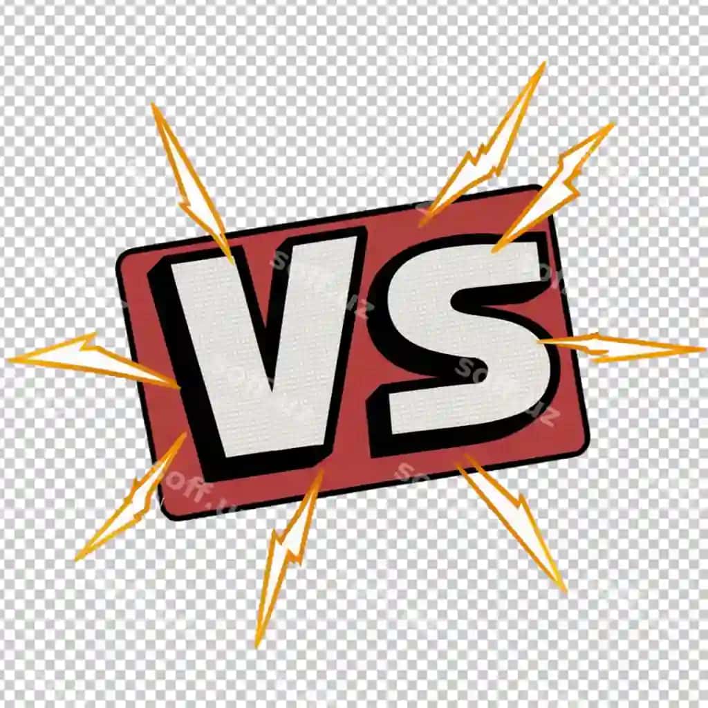 VS belgisi shamoli fon retro komik uslubida ajraltirilgan | Versus sign with lightning background retro comics style isolated