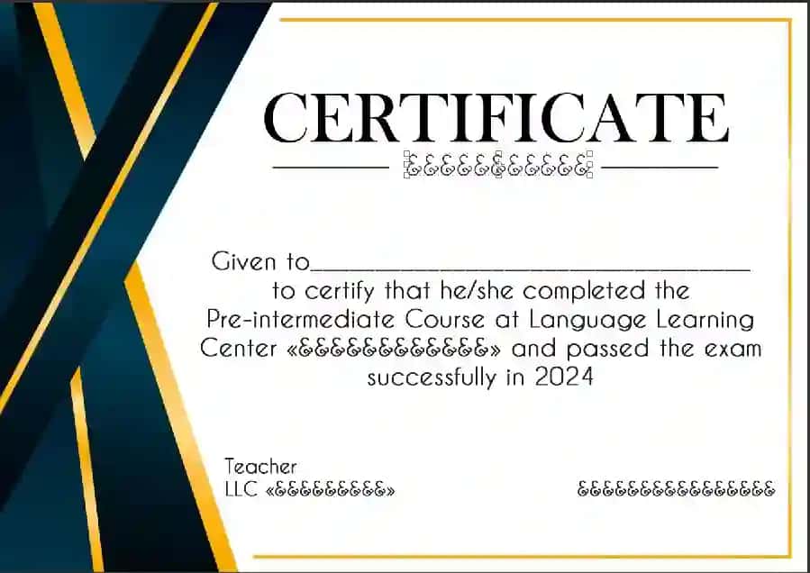 CERTIFICATE ENGLISH