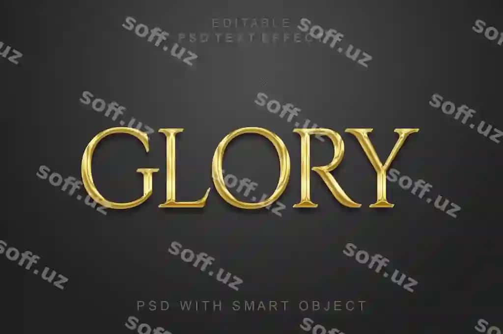 Shonа 3d matn stil effekti | Glory 3d text style effect