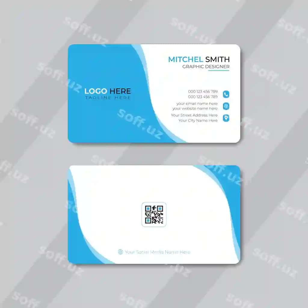 Ijodiy toza biznes vizitka dizayni shabloni | Creative clean business card design template