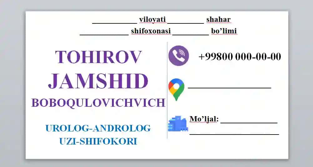 SHABLON VISITKA