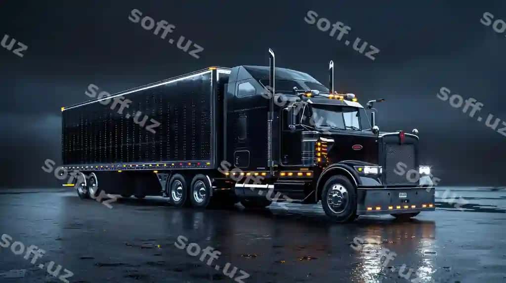 Qora yuk avtomobilı | Black semitruck 2