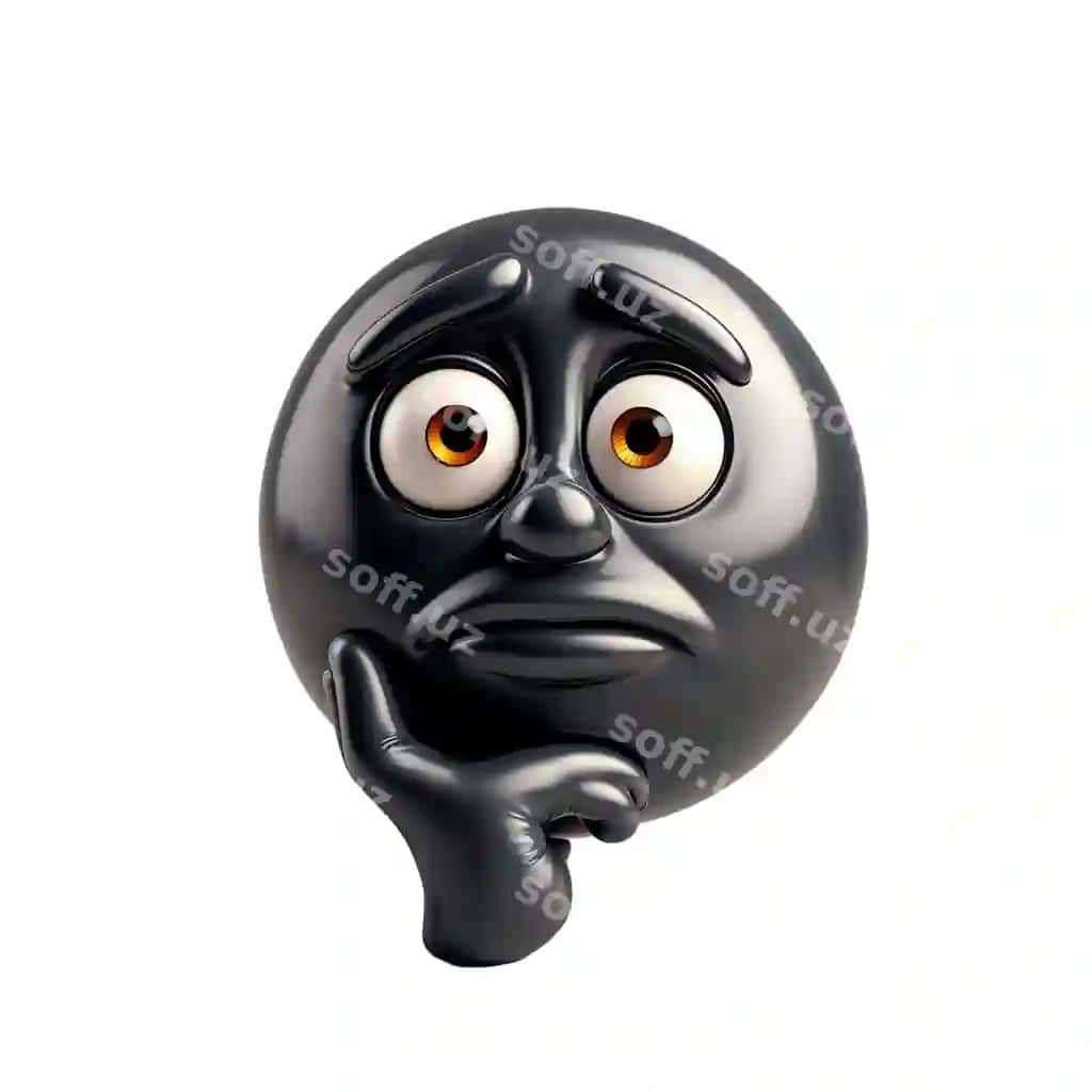 O‘ychan tashvishli 3D multfilm kulgichi | Thoughtful worried 3d cartoon emoji