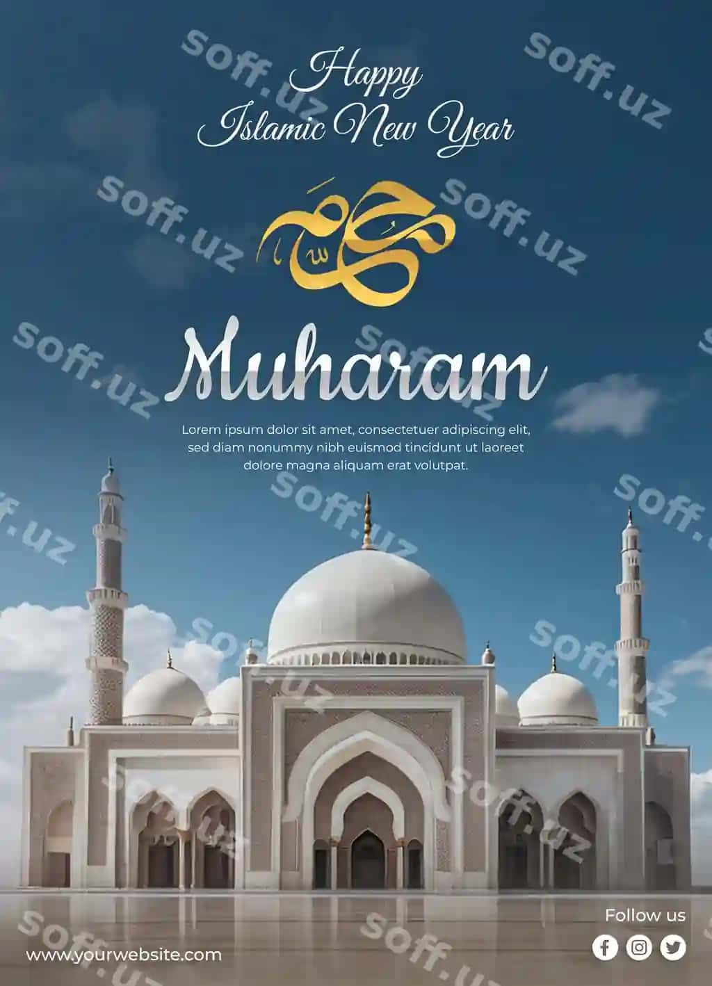 Muharram Islomiy yangi yil poster dizayni | Muharram islamic new year poster design 2