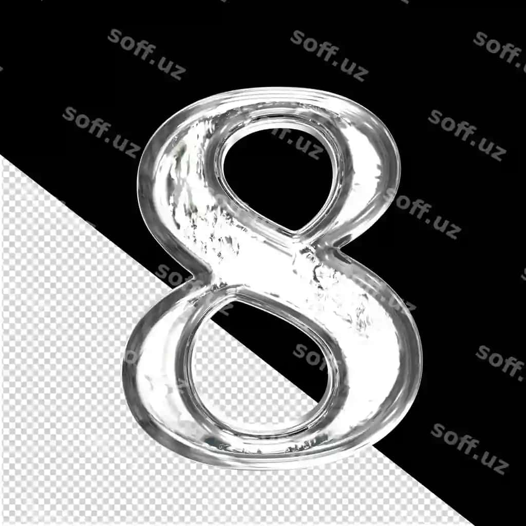 Buz 3D ramz kumtor ramka 8-raqam | Ice 3d symbol silver frame number 8 2
