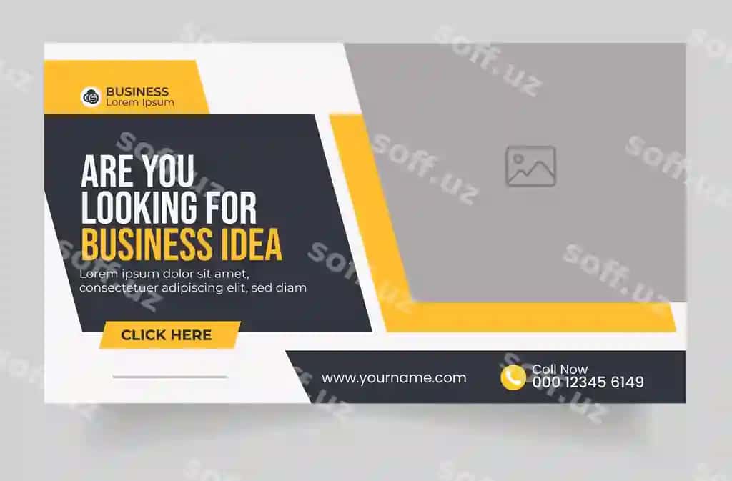 Sizning biznesingizni o'stiring kichik rasm veb baner vektor shablon tahrir qilish mumkin | Grow your business thumbnail web banner vector template editable