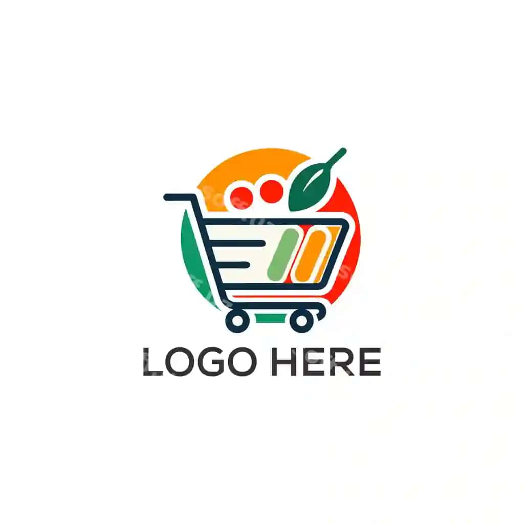 Xarid savati eko logotip dizayni xarid savati | Shopping cart eco logo design shopping cart