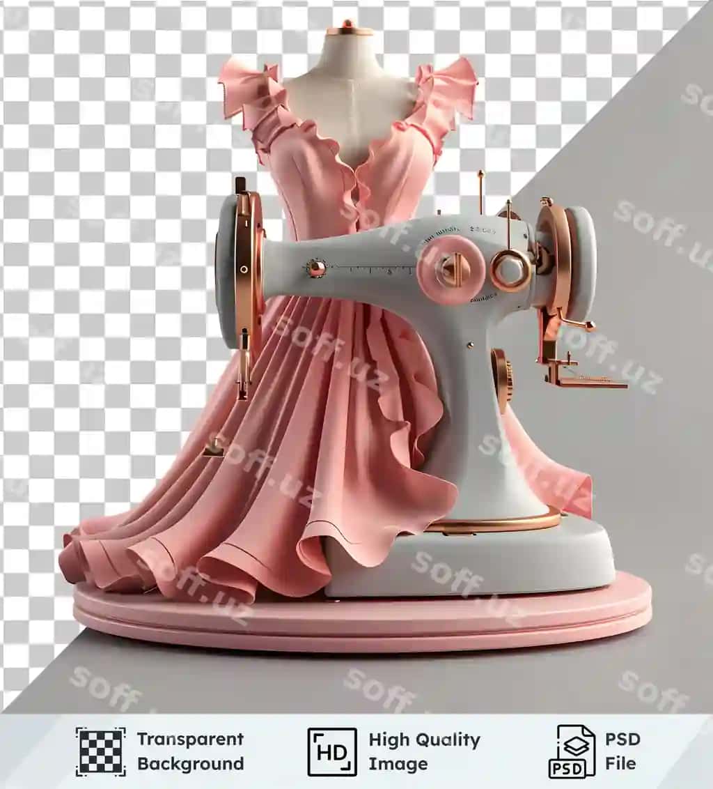 Kiyim orqiqchisi shaffof illustratsiya rasmi | Dress sewing machine transparent image illustration