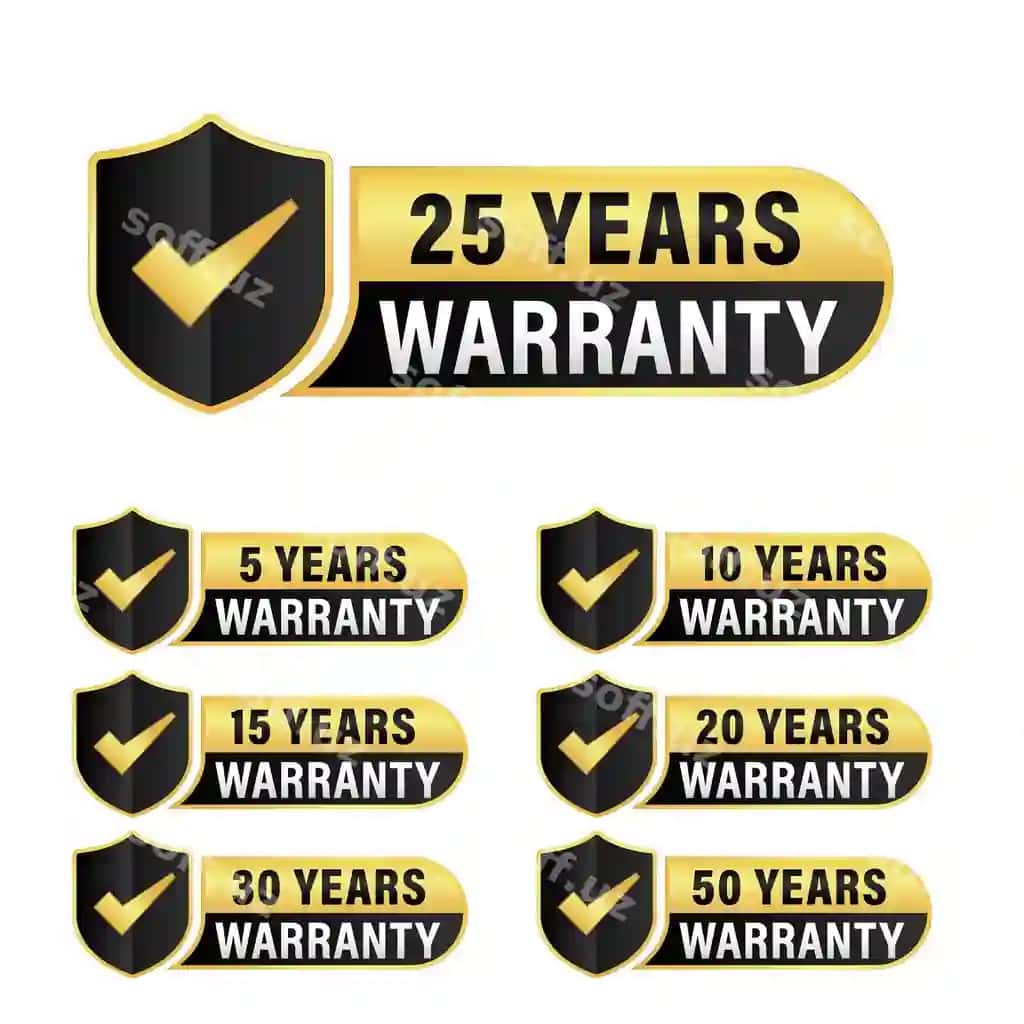 Kafolat raqami 5 10 15 20 25 30 50 yil yorliq belgisi | Collection warranty number 5 10 15 20 25 30 50 year label badge