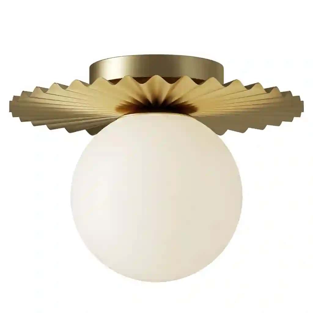 Abbey Gold Modern Globe Glass Flush Mount