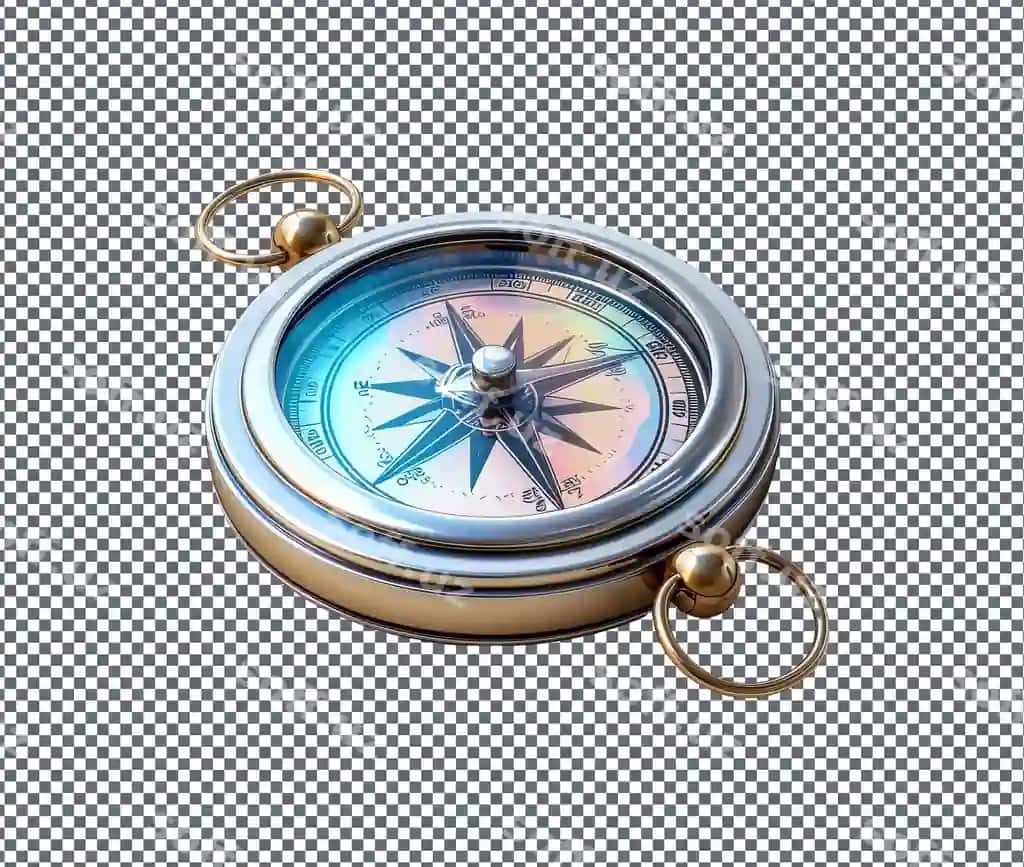 Ajoyib kompas ajraltirilgan shaffof fonda | Magnificent compass isolated transparent background