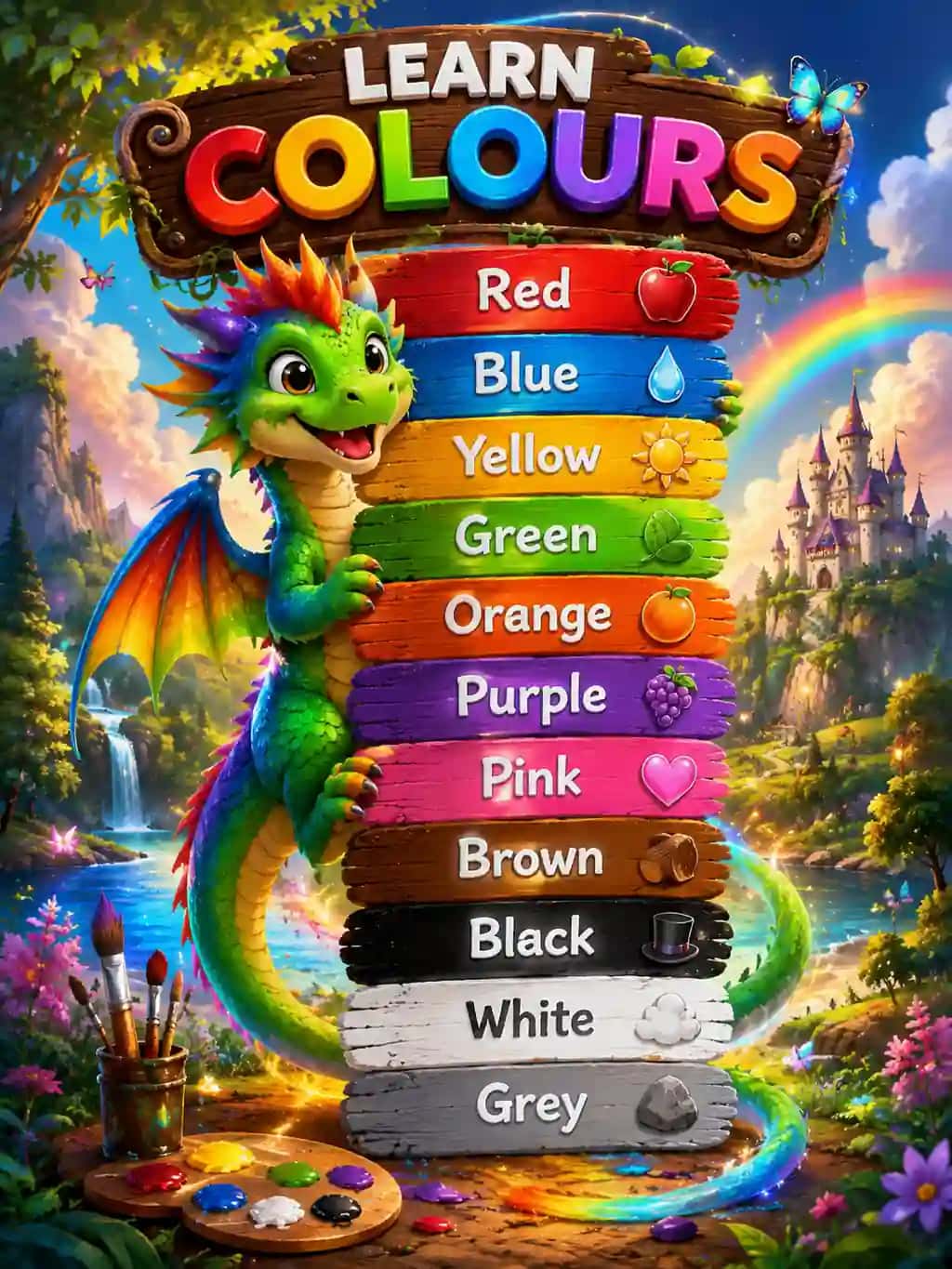 Kids Learn Colors – Colorful Educational Poster for Children