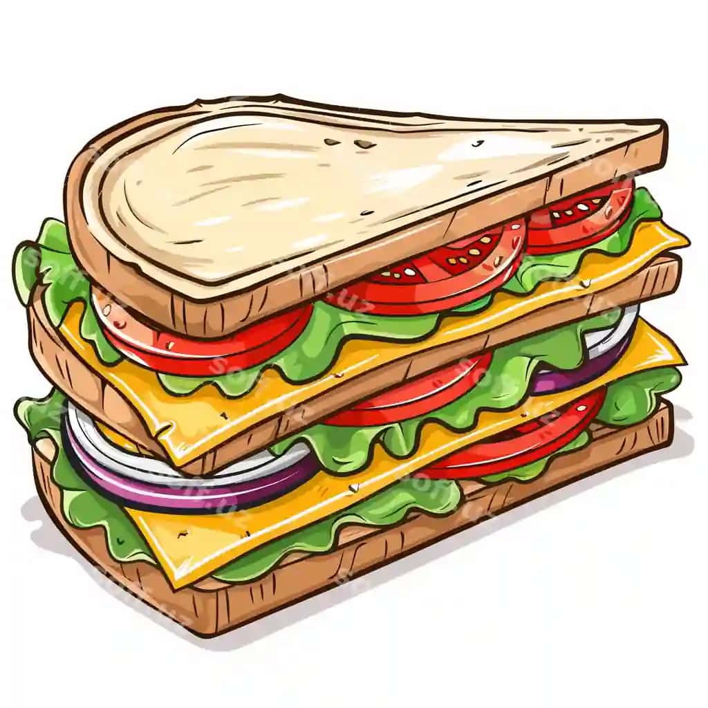 Tovochilari va kattamchalari bilan sandvich | Sandwich with sandwich that has tomatoes cucumber it
