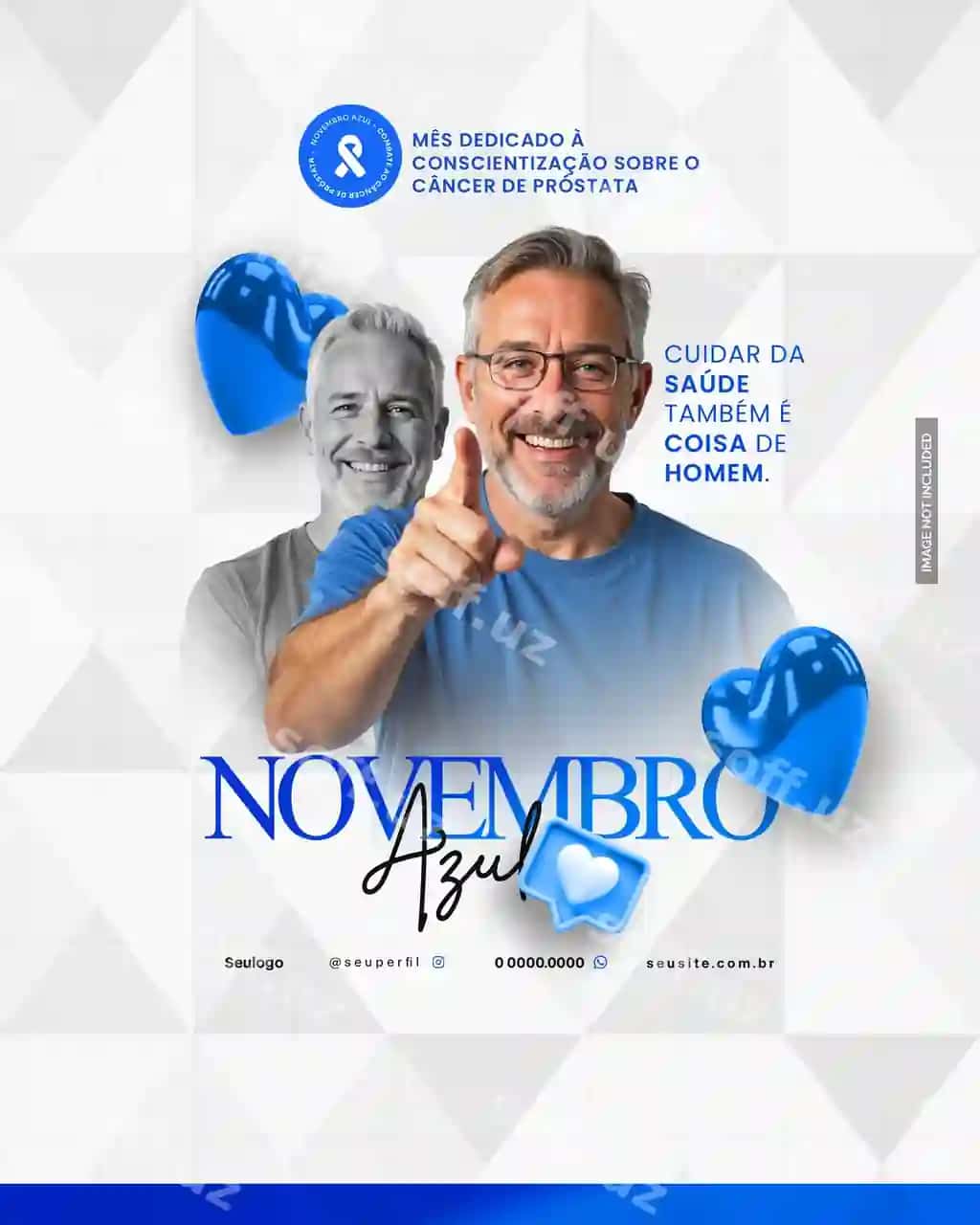 Flyer noyabr ko'k psd | Flyer novembro azul psd