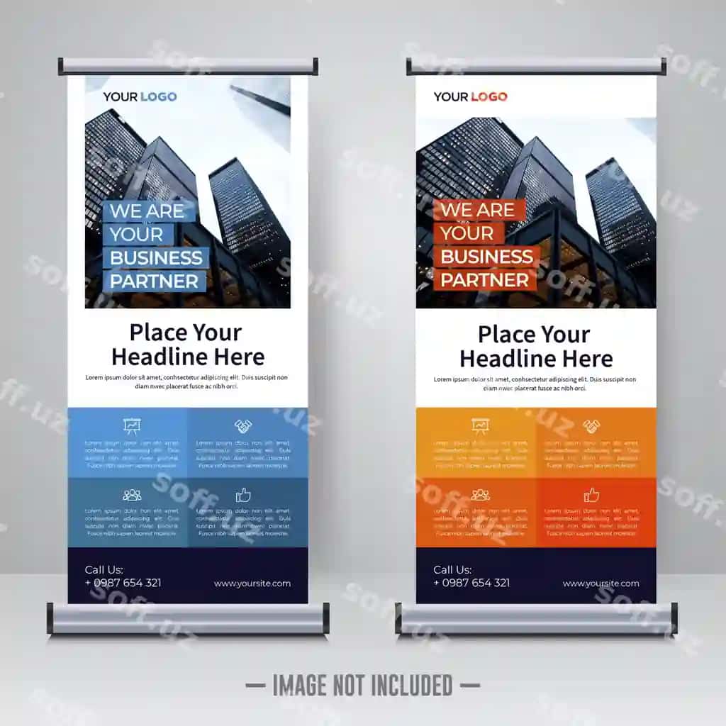Korporat roolup x baner dizayn shabloni | Corporate rollup x banner design template