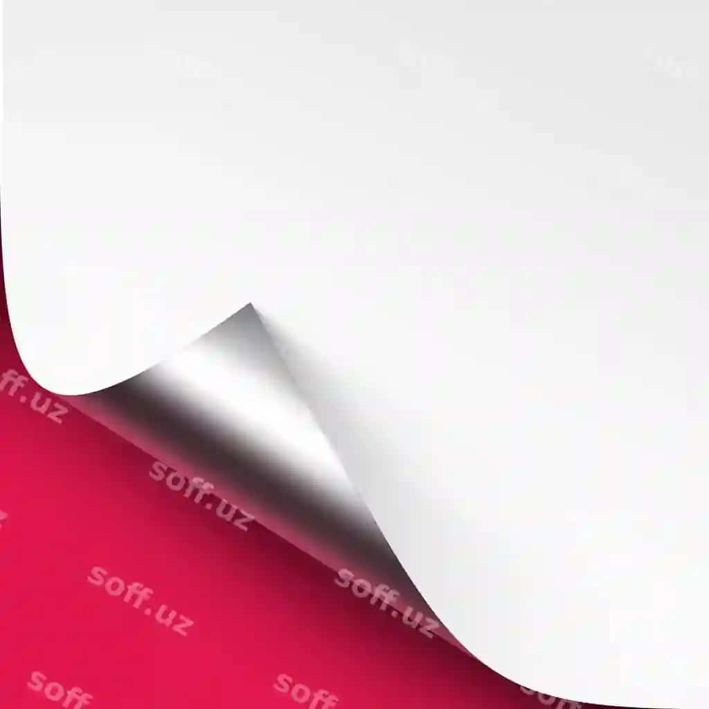 Girmaytgan metalik kumrush burchak oq qog'oz soya bilan yaqin rasm | Curled metalic silver corner white paper with shadow close up 2