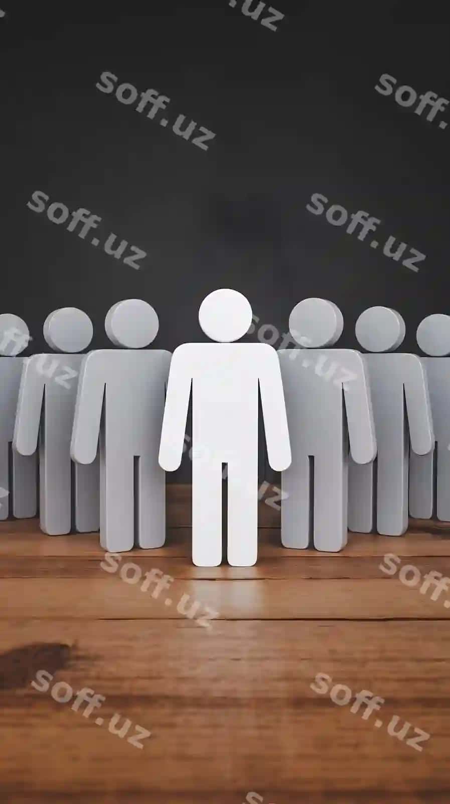 Inson figurina guruh odamlariga nisbatan teng vaznli. | Human figurine has equal weight agnst group people