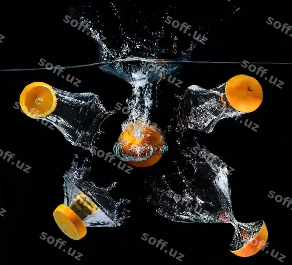 Su damchalari kesilgan apelsin mevalari | Water droping slice orange fruits